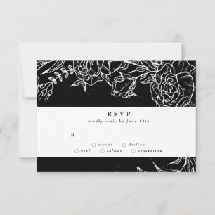 Elegant Black Tuxedo Bright White Wand Bröllop OSA Kort