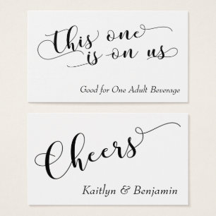 Elegant Black Typography on White Drink Biljett