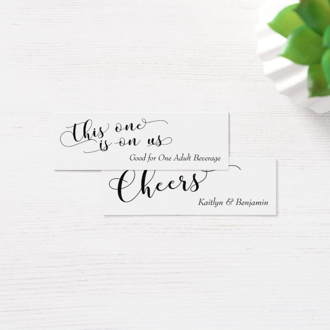 Elegant Black Typography on White Drink Biljett 2 (Skivbord)