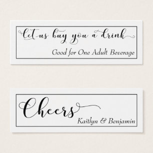 Elegant Black Typography on White Drink Biljett 2