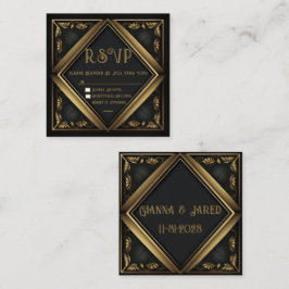 Elegant Black Velvet Bröllop OSA Card Anteckningskort