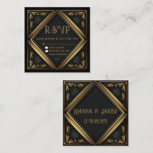 Elegant Black Velvet Bröllop OSA Card Anteckningskort