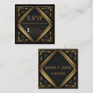 Elegant Black Velvet Bröllop OSA Card Anteckningskort