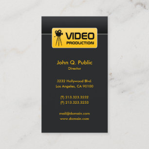 Elegant Black Video and Film Production Visitkort