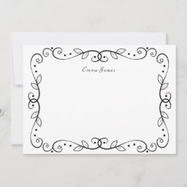 Elegant Black Vintage Gräns Anteckningskort