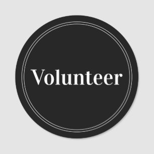 Elegant Black Voluntetic Magnetic Namnbricka