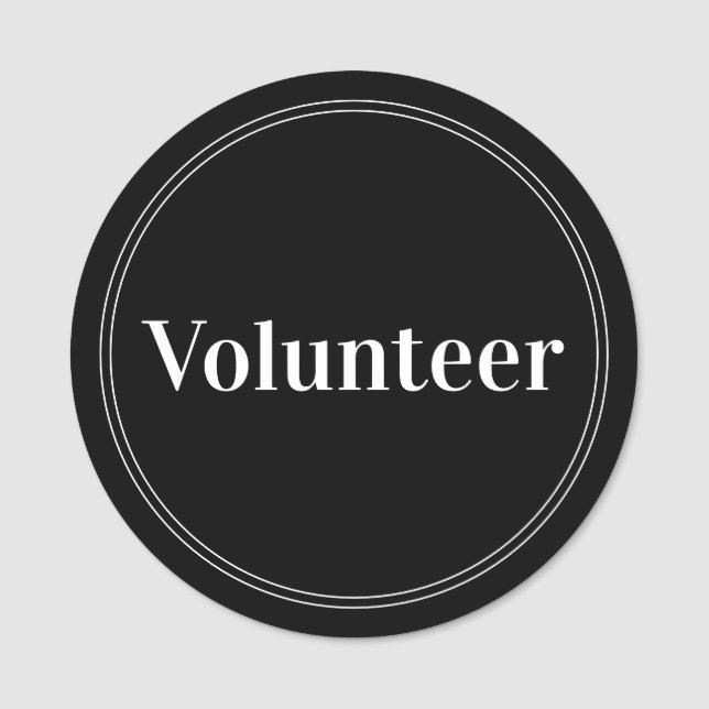 Elegant Black Voluntetic Magnetic Namnbricka (Framsida)