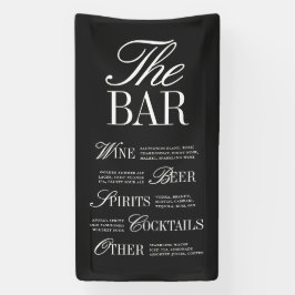 Elegant Black Wedding Bar Menu Reception Decor