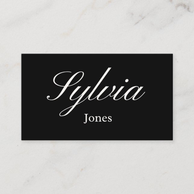 Elegant black wedding place cards for dinner table placeringskort (Framsida)
