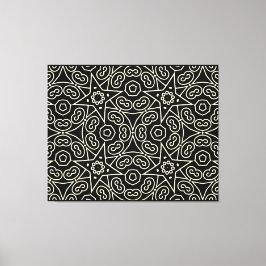Elegant Black & White Abstract Geometric Pattern Canvastryck