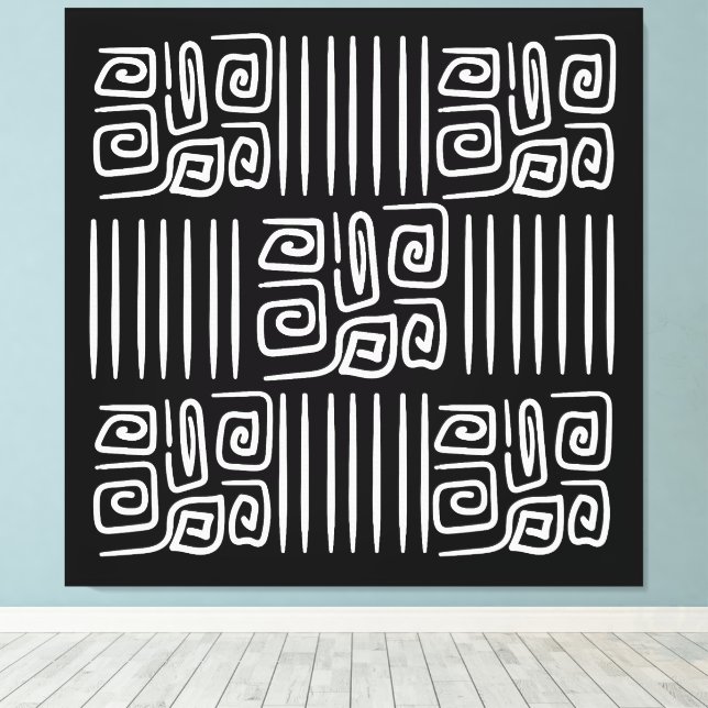 Elegant black &white abstract pattern  canvastryck (Insitu (trägolv))