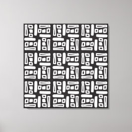 Elegant Black &White Abstract Pattern Canvastryck