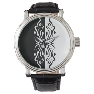 Elegant Black & White Abstrakt Harlequin Stil Armbandsur