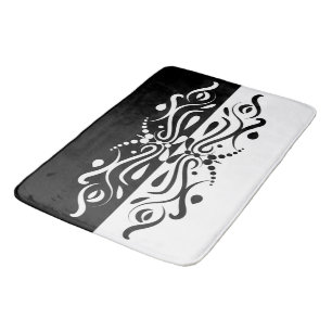 Elegant Black & White Abstrakt Harlequin Stil Badrumsmatta