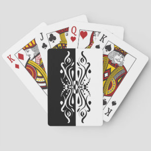 Elegant Black & White Abstrakt Harlequin Stil Casinokort