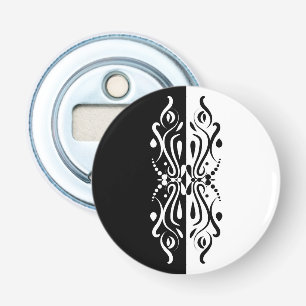 Elegant Black & White Abstrakt Harlequin Stil Flasköppnare
