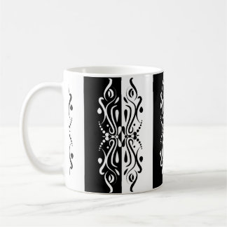 Elegant Black & White Abstrakt Harlequin Stil Kaffemugg