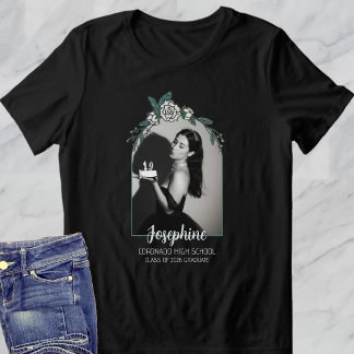 Elegant Black & White Arch Photo 2026 Graduation T Shirt