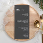 Elegant Black White Art Deco Tall-middag Meny<br><div class="desc">Minimalistisk Elegant Art Deco Bröllop Tall Dinner Menu i Black and White</div>