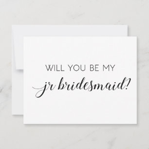 Elegant Black White blir min Jr Bridesmaid Inbjudningar