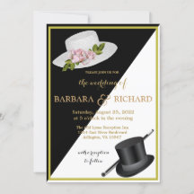 Elegant Black & White Blommigt Bröllop