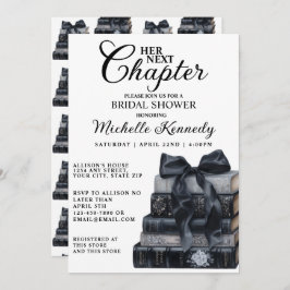 Elegant Black & White Book Themed Bridal Shower  Inbjudningar