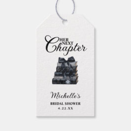 Elegant Black & White Book Themed Bridal Shower  Presentetikett