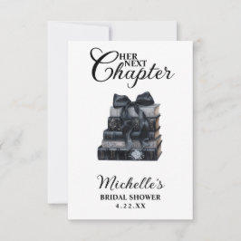 Elegant Black & White Book Themed Bridal Shower  Tack Kort