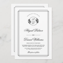 Elegant black, white branch and QR code wedding