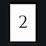 Elegant Black & White Bröllop Bordsnummer<br><div class="desc">Den här designen har en svart,  grått och vit gräns. En enkel anpassningsbar minimalistisk utformning av bröllop-bordsnummer-kort med modernt,  svart,  vitt och grått inslag. Det finns också möjlighet att matcha bröllopsinbjudningar och andra artiklar i kontorsartiklar. Anpassa antalet och köp varje bord individuellt beroende på hur många bordsnummer du behöver.</div>