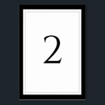 Elegant Black & White Bröllop Bordsnummer<br><div class="desc">Den här designen har en svart,  grått och vit gräns. En enkel anpassningsbar minimalistisk utformning av bröllop-bordsnummer-kort med modernt,  svart,  vitt och grått inslag. Det finns också möjlighet att matcha bröllopsinbjudningar och andra artiklar i kontorsartiklar. Anpassa antalet och köp varje bord individuellt beroende på hur många bordsnummer du behöver.</div>