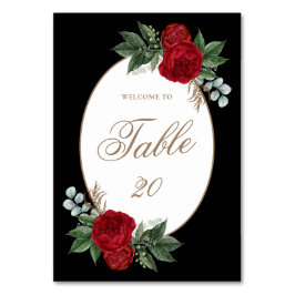 Elegant Black & White Bröllop Bordsnummer