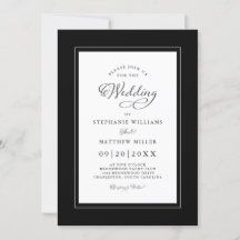 Elegant Black & White Bröllop Chic Calligraphy