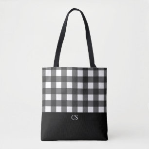Elegant Black White Buffalo Play med Monogram Tygkasse