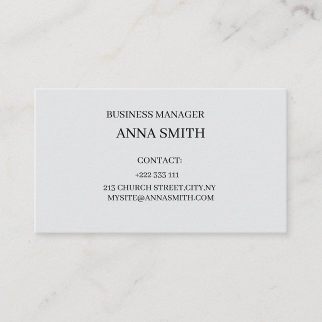 Elegant Black & White Business Card Visitkort (Framsida)