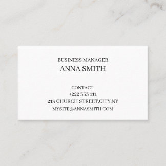 Elegant Black & White Business Card Visitkort