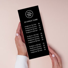 Elegant Black & White Business Logotyp Beauty Salo Reklamkort