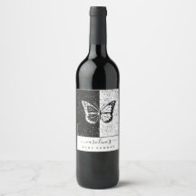 Elegant Black & White Butterfly Baby Shower-skåra