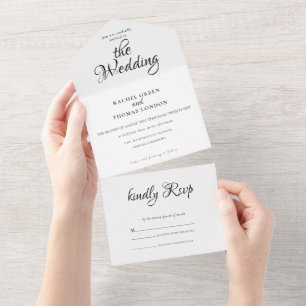 Elegant Black White Calligraphy Bröllop