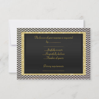 ELEGANT Black white Chevron OSA Kort