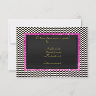 ELEGANT Black white Chevron OSA Kort