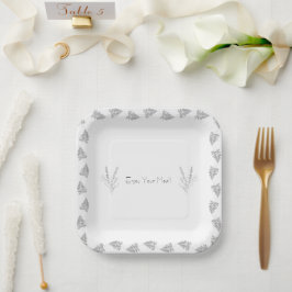 Elegant Black & White Classic Botanical Line Plate