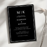 Elegant Black & White Classic Bröllop Inbjudningar<br><div class="desc">Svartvit bröllopsinbjudan Den här eleganten,  moderna blöjor för bröllop eller möhippa har en enkel svartvit textdesign som utesluter minimalistiskt stil. Lägg till initialer eller monogram för att göra dem helt egna.</div>