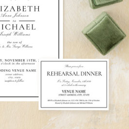 Elegant Black & White Classic Script Rehearsal Tilläggskort