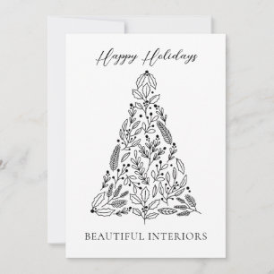 Elegant Black White Corporate Helgdag Card Julkort