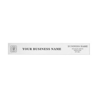 Elegant Black & White Custom Business Logo Wrap Etikettband