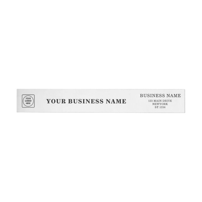 Elegant Black & White Custom Business Logo Wrap Etikettband (Individual)