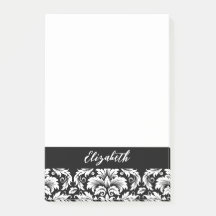 Elegant Black White Damask