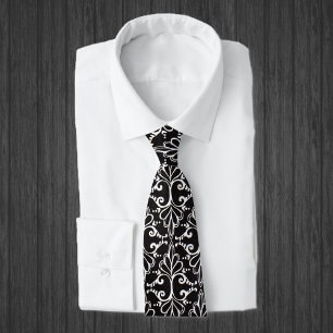 Elegant Black White Damask Slips