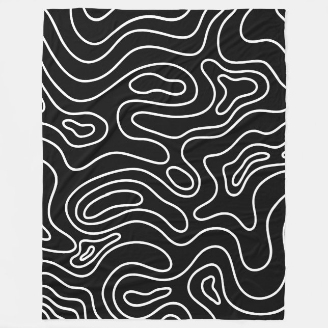 Elegant Black & white geometric texture pattern  Fleecefilt (Framsidan)